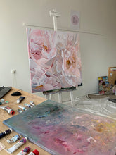 Load image into Gallery viewer, Eļļas glezna uz koka rāmja peonijas 100x100cm māklsiniece Ilze Ērgle-Vanaga