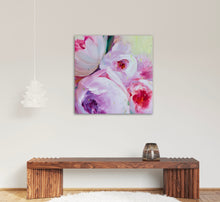 Load image into Gallery viewer, moderna interjera eļļas glezna ar ziediem peonijas