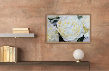 Load image into Gallery viewer, Eļļas glezna uz koka rāmja peonijas 50x80cm māklsiniece Ilze Ērgle-Vanaga