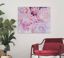 Load image into Gallery viewer, Eļļas glezna uz koka rāmja peonijas 100x80cm māklsiniece Ilze Ērgle-Vanaga