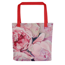 Load image into Gallery viewer, Pink peonies tote bags