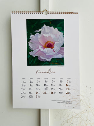 Sienas kalendārs 2025 māksliniece Ilze Ērgle-Vanaga, Peonijas