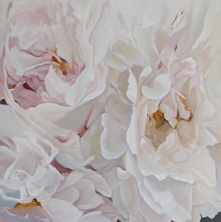 Eļļas glezna uz koka rāmja peonijas 100x100cm māklsiniece Ilze Ērgle-Vanaga