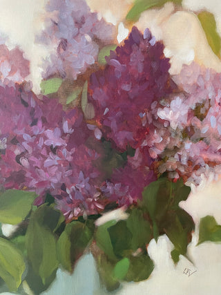  Eļļas glezna ar ceriņiem māksliniece Ilze Ērgle-Vanaga