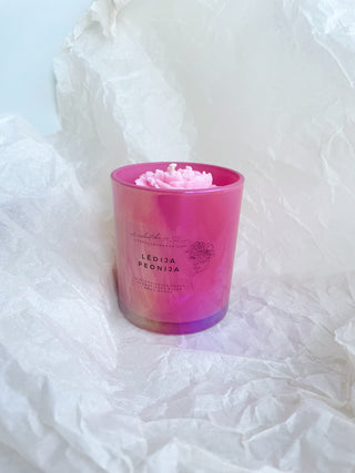 Dzimšanas dienas dāvana sievietei, Dāvanas sievietēm, biznesa dāvanas, dāvanas mammai, kolēģēm vārdā dienā, dzimšanas dienā, aromātiskā sojas vaska svece "Lēdija peonija" Ilze Ērgle-Vanaga, I.ĒV