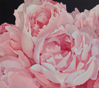 Eļļas glezna uz koka rāmja peonijas 80x70cm māklsiniece Ilze Ērgle-Vanaga