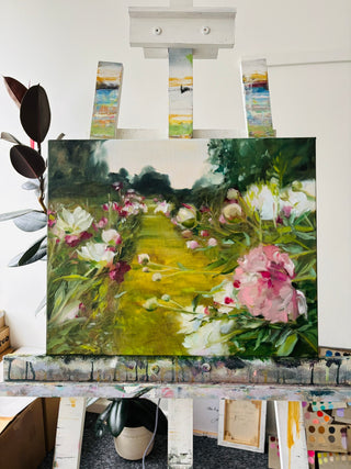 Glezna, Dāvanā apaļā jubilējā, Dāvana kāzās, Gleznas, glezna ar ziediem, gleznas ar peonijām, gleznu pārdošana, Orģināla eļļas glezna ar ziediem Peonijas, 40x50cm, māksliniece Ilze Ērgle-Vanaga