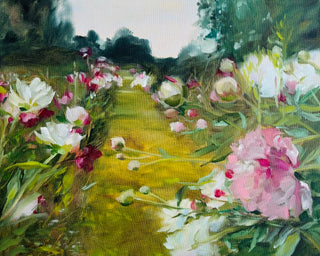 Glezna, Dāvanā apaļā jubilējā, Dāvana kāzās, Gleznas, glezna ar ziediem, gleznas ar peonijām, gleznu pārdošana, Orģināla eļļas glezna ar ziediem Peonijas, 40x50cm, māksliniece Ilze Ērgle-Vanaga