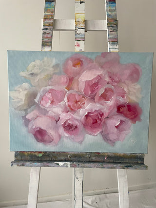  Eļļas glezna ar peonijām māksliniece Ilze Ērgle-Vanaga