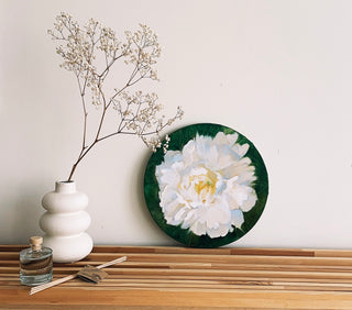 Eļļas glezna dāvanai ar peonijām