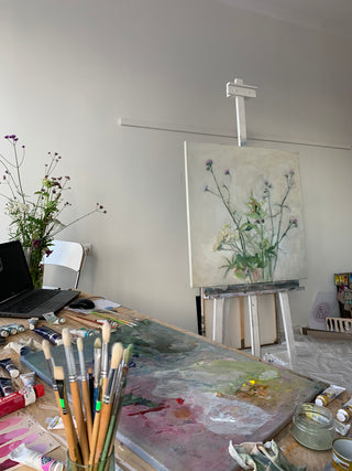 Pļavas ziedi elļas glezna