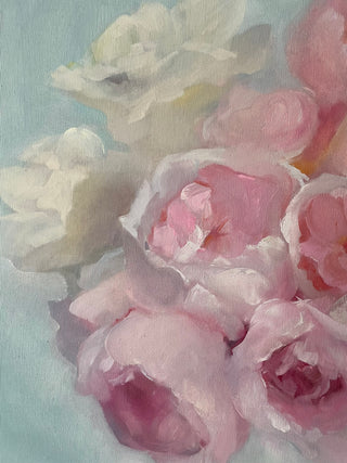 Eļļas glezna ar peonijām māksliniece Ilze Ērgle-Vanaga