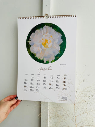 Skaists A3 sienas kalendārs 2025 māksliniece Ilze Ērgle-Vanaga - Peonijas