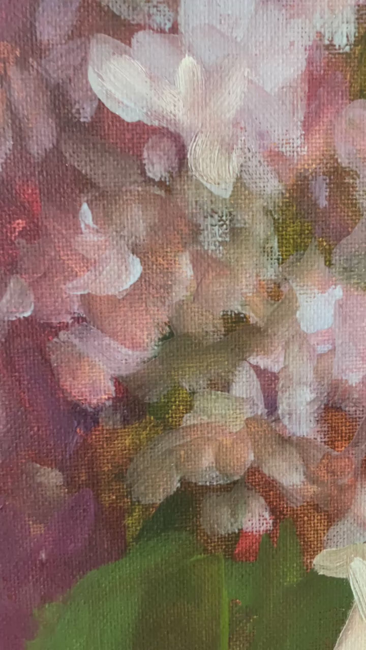  Eļļas glezna ar ceriņiem māksliniece Ilze Ērgle-Vanaga