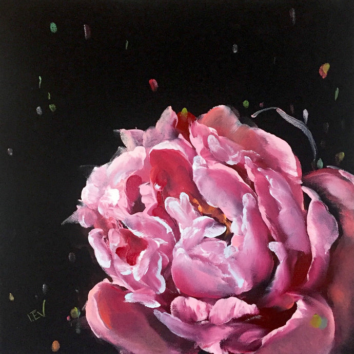PEONY IV original oil painting on canvas size 16