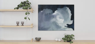 night sky blue and black painting