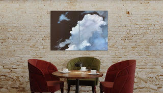 DREAMER Modern artwork Cloudscape set of 2 - original oil painting on canvas multi-panels