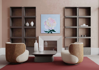 Lielformāta eļļas glezna uz audekla peonija māksliniece Ilze Ērgle-Vanaga