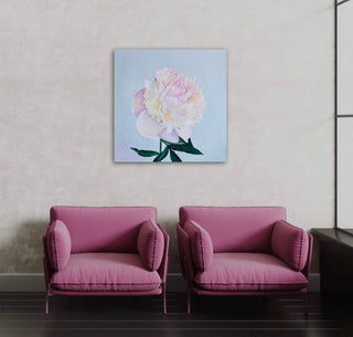 Lielformāta eļļas glezna uz audekla peonija māksliniece Ilze Ērgle-Vanaga