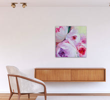 Load image into Gallery viewer, moderna interjera eļļas glezna ar ziediem peonijas

