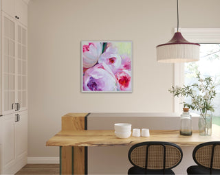 moderna interjera eļļas glezna ar ziediem peonijas