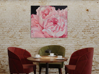 Eļļas glezna uz koka rāmja peonijas 80x70cm māklsiniece Ilze Ērgle-Vanaga