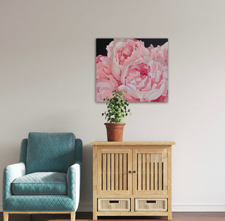 Eļļas glezna uz koka rāmja peonijas 80x70cm māklsiniece Ilze Ērgle-Vanaga