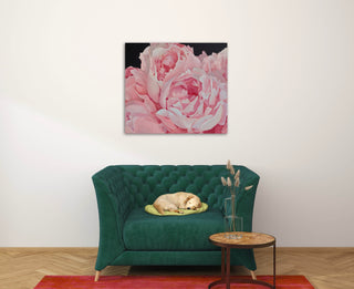 Eļļas glezna uz koka rāmja peonijas 80x70cm māklsiniece Ilze Ērgle-Vanaga