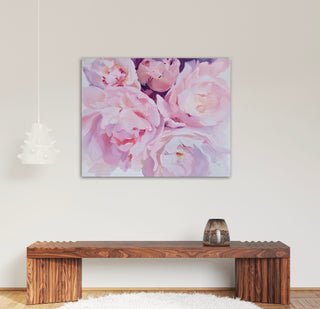 Eļļas glezna uz koka rāmja peonijas 100x80cm māklsiniece Ilze Ērgle-Vanaga