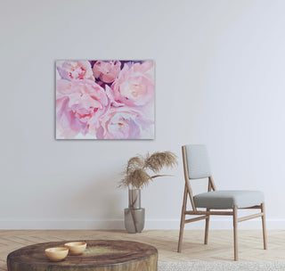 Eļļas glezna uz koka rāmja peonijas 100x80cm māklsiniece Ilze Ērgle-Vanaga