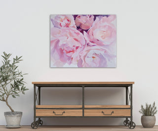 Eļļas glezna uz koka rāmja peonijas 100x80cm māklsiniece Ilze Ērgle-Vanaga