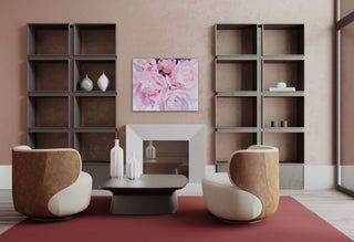 Eļļas glezna uz koka rāmja peonijas 100x80cm māklsiniece Ilze Ērgle-Vanaga