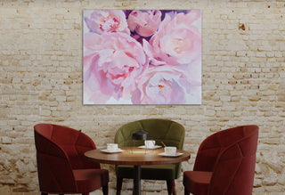 Eļļas glezna uz koka rāmja peonijas 100x80cm māklsiniece Ilze Ērgle-Vanaga