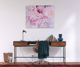 Eļļas glezna uz koka rāmja peonijas 100x80cm māklsiniece Ilze Ērgle-Vanaga