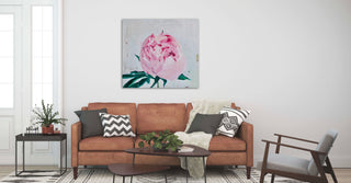 Eļļas glezna uz koka rāmja peonijas 100x90cm māklsiniece Ilze Ērgle-Vanaga