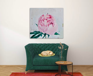 Eļļas glezna uz koka rāmja peonijas 100x90cm māklsiniece Ilze Ērgle-Vanaga