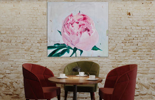 Eļļas glezna uz koka rāmja peonijas 100x90cm māklsiniece Ilze Ērgle-Vanaga