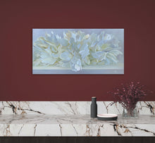 Load image into Gallery viewer, Eļļas glezna uz koka rāmja peonijas 100x50cm māklsiniece Ilze Ērgle-Vanaga
