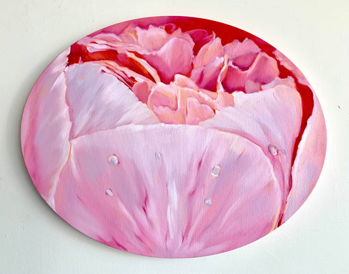 eļļas glezna ar ziediem uz koka rāmja