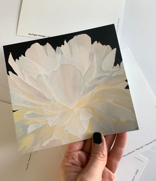 Apsveikuma kartiņas ar peonijām māksliniece Ilze Ērgle-Vanaga