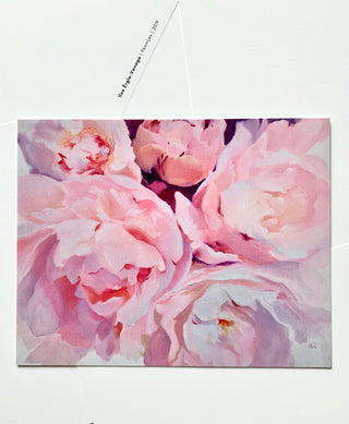 Apsveikuma kartiņas ar peonijām māksliniece Ilze Ērgle-Vanaga