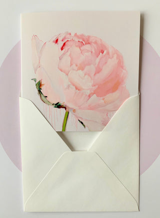 Apsveikuma kartiņas ar peonijām māksliniece Ilze Ērgle-Vanaga