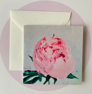 Apsveikuma kartiņas ar peonijām māksliniece Ilze Ērgle-Vanaga