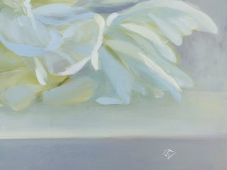 Eļļas glezna uz koka rāmja peonijas 100x50cm māklsiniece Ilze Ērgle-Vanaga