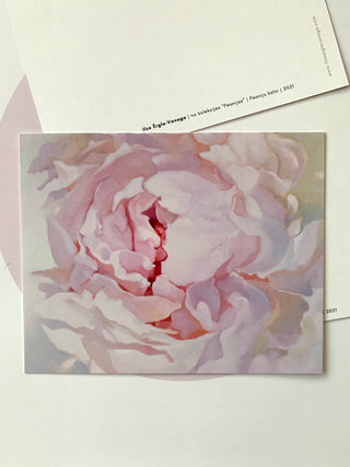 Apsveikuma kartiņas ar peonijām māksliniece Ilze Ērgle-Vanaga