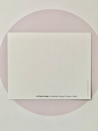 Apsveikuma kartiņas ar peonijām māksliniece Ilze Ērgle-Vanaga