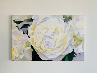 Eļļas glezna uz koka rāmja peonijas 50x80cm māklsiniece Ilze Ērgle-Vanaga