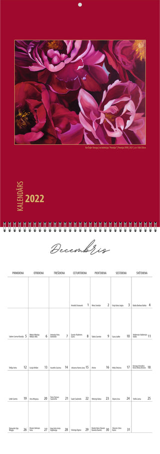 Sienas kalendārs 2022 | "DIENA" | papildus vieta pierakstiem