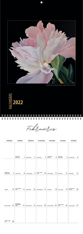 Sienas kalendārs 2022 | "NAKTS🖤" | papildus vieta pierakstiem