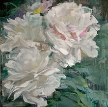Load image into Gallery viewer, white peony abstract painting
